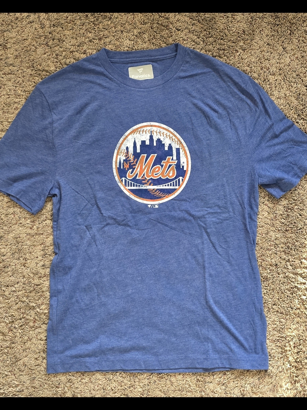 Fanatics Blue New York Mets Logo Short Sleeve Tee NWOT Size M